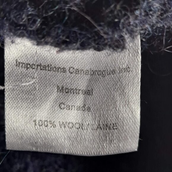 Rue Saint-Patrick Size XL Navy Blue 100% Wool Long Sleeve Crew Neck Sweater - Picture 9 of 11